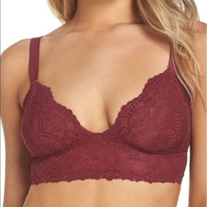 NWOT FREE PEOPLE Bralette Size S (Wine)